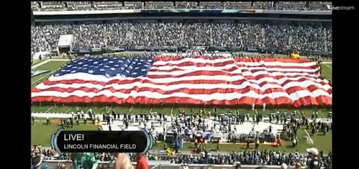 Challenger flies high at the opening of the Philadelphia Eagles football game's 9-15-13