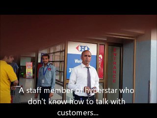 An ill mannered staff member of hyperstar