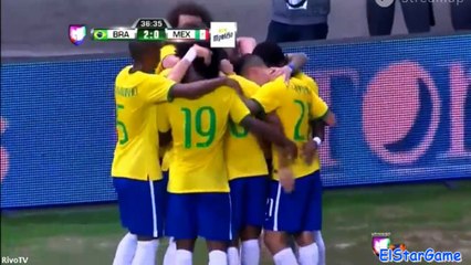 Brasil vs Mexico 2-0 Gol de Diego tardelli  07/06/2015