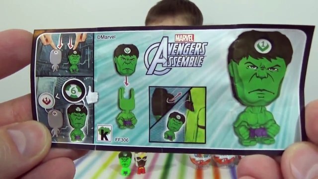 Мстители Марвел Киндер Сюрприз открываем игрушки Avengers Assemble Kinder Surprise eggs toys