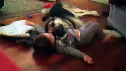 Child Loving her most Gentle Dog