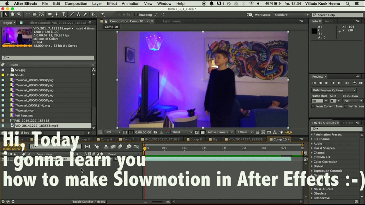 After Effects: Slowmotion tutorial