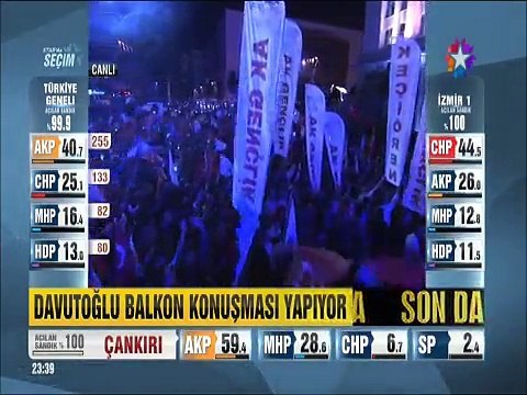 Ahmet Davutoğlu'nun balkon konuşması 'Ak Parti bir kez daha tarih yazmıştır'