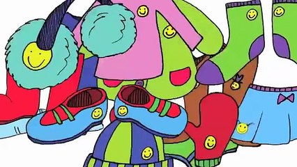 Can you recall some names of clothes and colors in the video