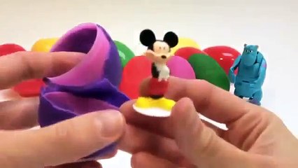 play doh kinder surprise eggs peppa pig mickey mouse toys