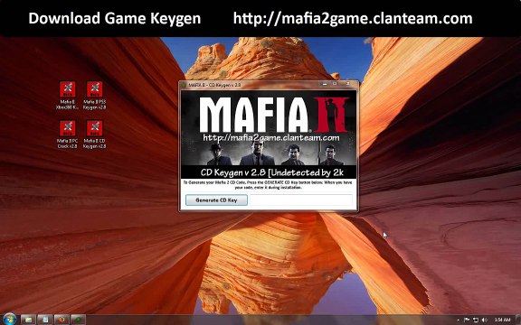 Get Mafia II PC CD key generator and PC CD crack Free download Mafia 2 keygen