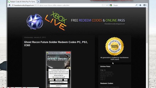 Ghost Recon Future Soldier Redeem Codes Generator PC X360 ...