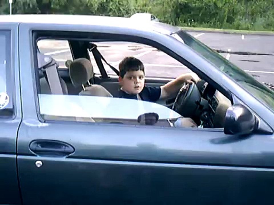 12 year old driving a car (me)