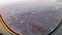4K UHD United Airlines 777-200ER Flying Over New York City BusinessFirst EWR-HKG