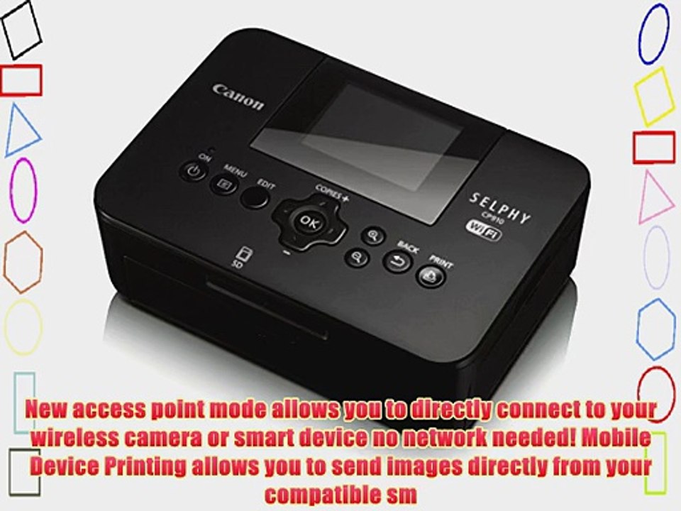 Canon SELPHY CP910 Black Portable Wireless Compact Photo Color Printer   Canon KP-108IN Color