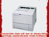 HP LaserJet 4100n - Printer - B/W - laser - A4 - 1200 dpi x 1200 dpi - up to 25 ppm - capacity: