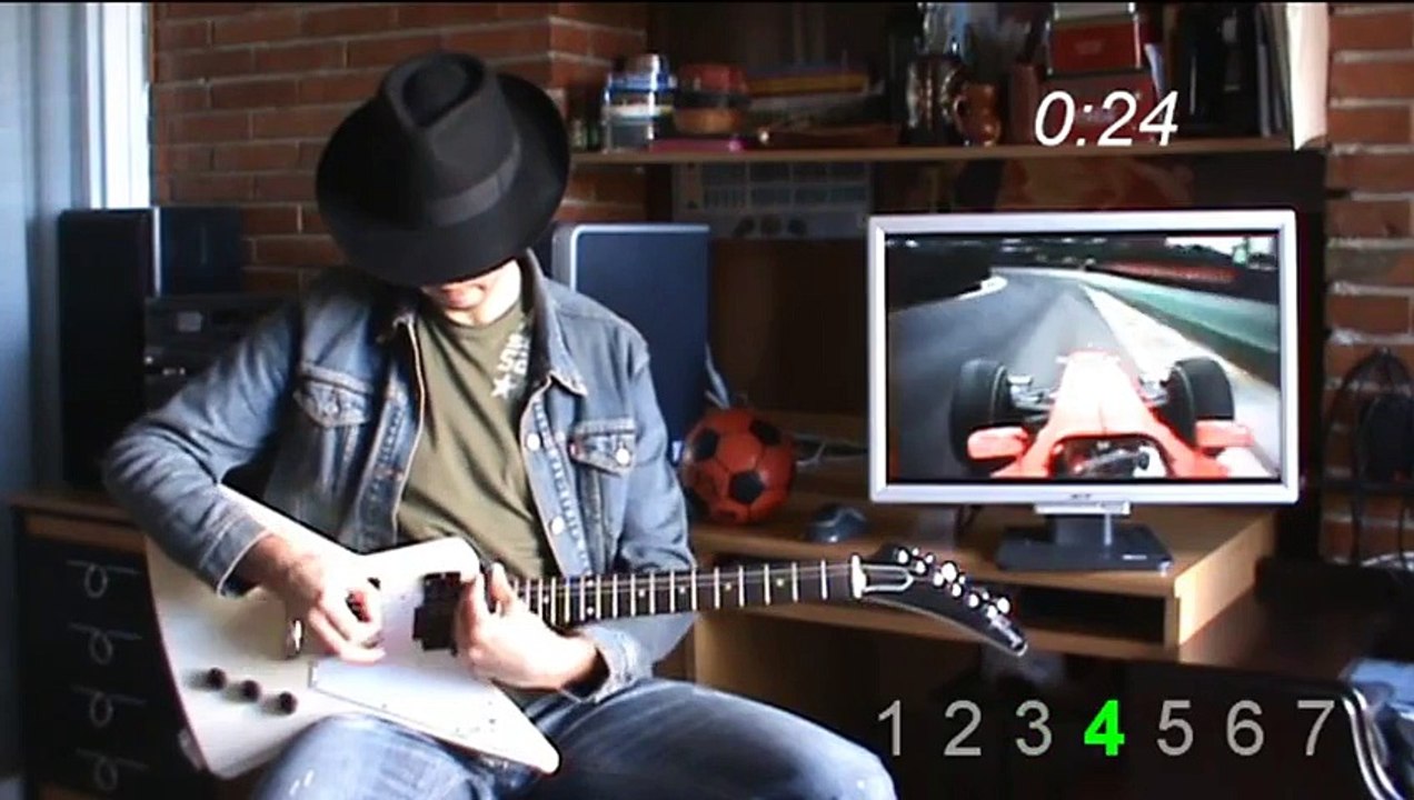 Fernando Alonso Brazil 2010 lap on slide guitar - Vuelta de Alonso a Brasil 2010 en guitarra