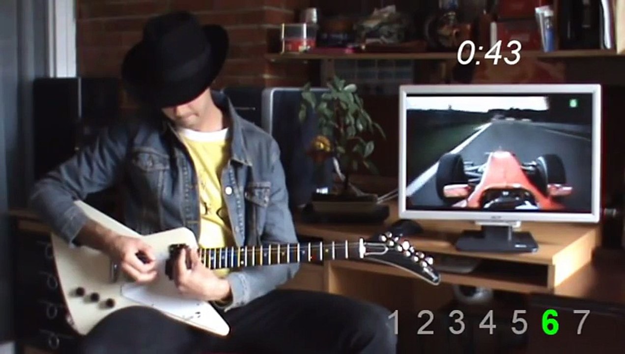 Fernando Alonso Spa 2010 lap on slide guitar - Vuelta de Alonso a Spa 2010 en guitarra