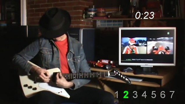 Fernando Alonso Abu Dhabi 2010 lap on slide guitar - Vuelta de Alonso a Abu Dabi 2010 en guitarra