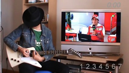 Fernando Alonso Hungary 2010 lap on slide guitar - Vuelta de Alonso a Hungría 2010 en guitarra