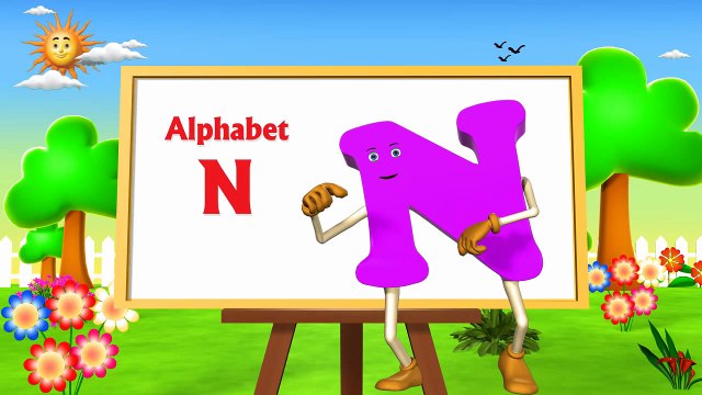 Learn Letter N Song- 3d animation - Nursery Rhymes - Kids Rhymes - 3d Rhymes - for Children