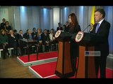 Cristina Fernández de Kirchner y Juan Manuel Santos en declaración conjunta
