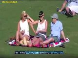 Girl imitating sex at the cricket