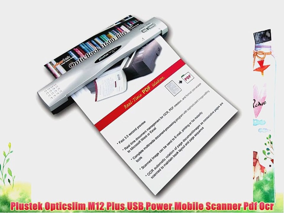 Plustek Opticslim M12 Plus USB Power Mobile Scanner Pdf Ocr
