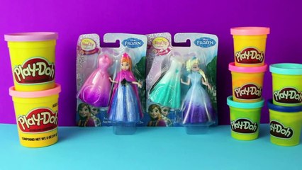 Play Doh Frozen Dolls Magic Clip Elsa and Anna Disney Frozen Princess Play Doh Dresses