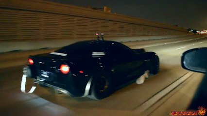 2400HP Twin Turbo Corvette at TX2K15 Tearing up the Streets!