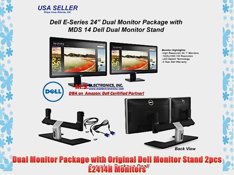 Dell E-Series Dual 24-inch LED Full HD Widescreen Monitor Bundle with MDS-14 Stand