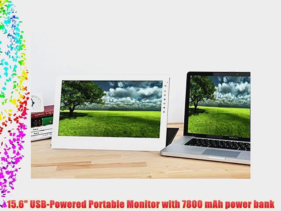 GeChic 2501BP 15.6 Portable Monitor with HDMI VGA Built in Speakers with Power Bank Portable