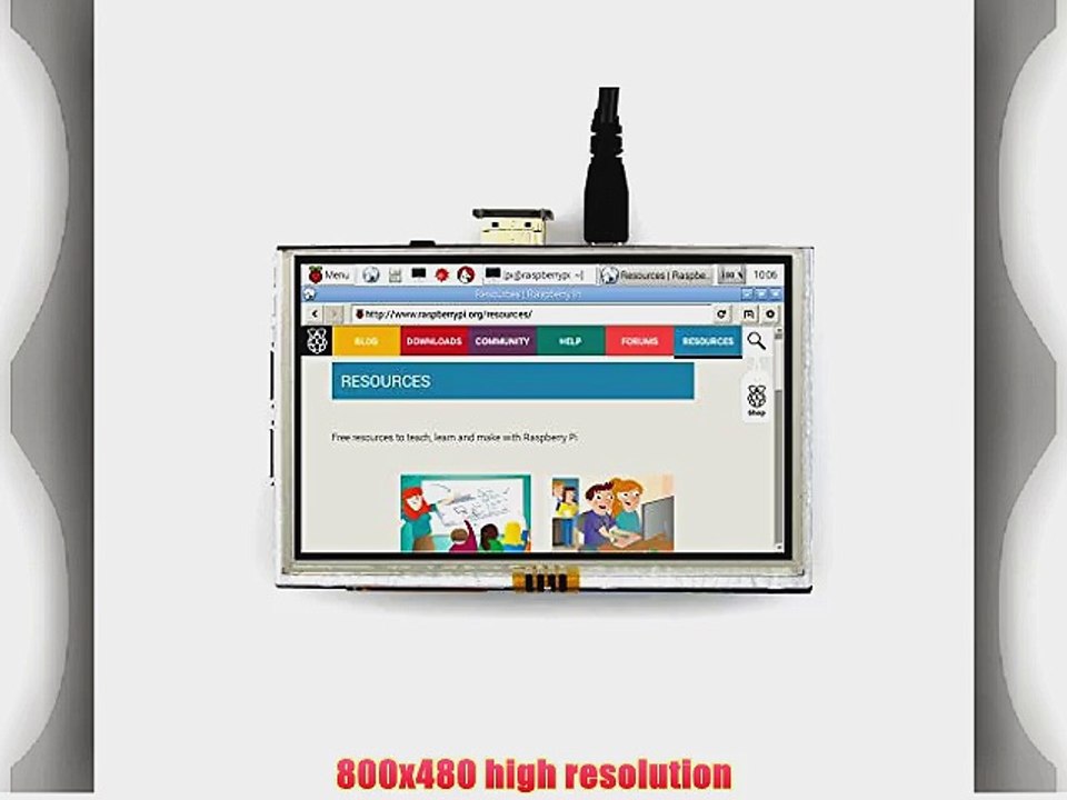 Waveshare Raspberry Pi LCD Display Module 5inch 800*480 TFT Resistive Touch Screen Panel HDMI
