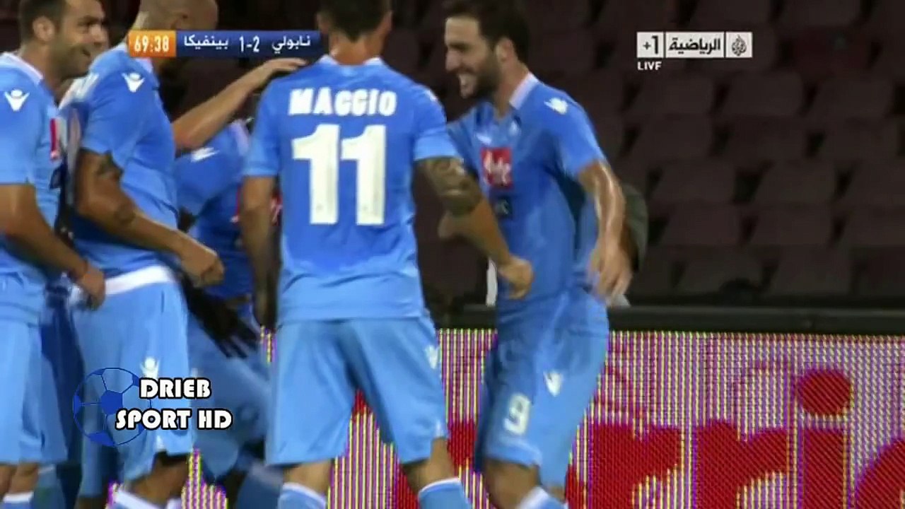 Gonzalo Higuain First Goal for Napoli vs Benfica (9.8.2013)