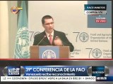 Venezuela recibe reconocimiento de la FAO por lucha contra el hambre