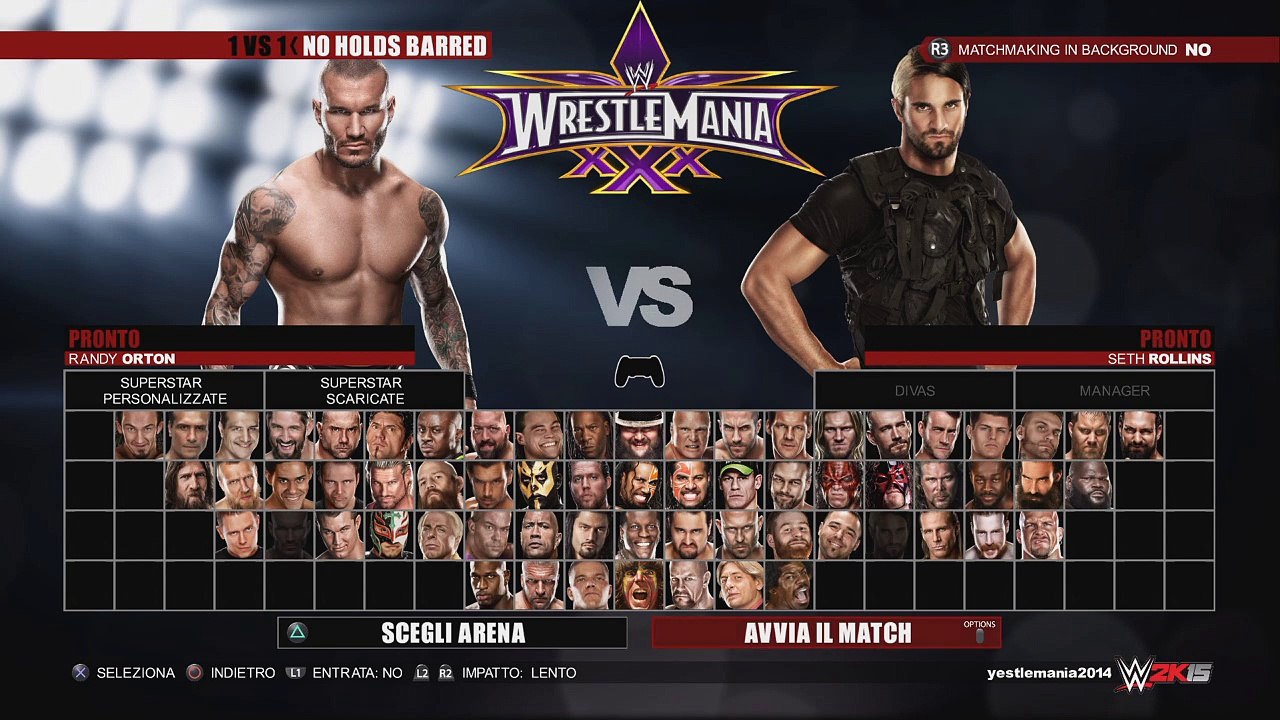 Seth Rollins VS Randy Orton WWE 2K15 ITA Commen...