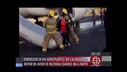 Cajamarca: Evacúan a los pasajeros de avión por amago de incendio