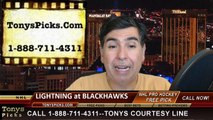 Chicago Blackhawks vs. Tampa Bay Lightning NHL Playoff Odds Game 3 Free Pick Prediction Preview 6-8-2015