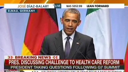 President Obama addressed Supreme Court Obamacare case in press conference in Germany