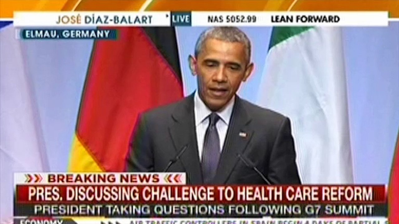President Obama addressed Supreme Court Obamacare case in press conference in Germany