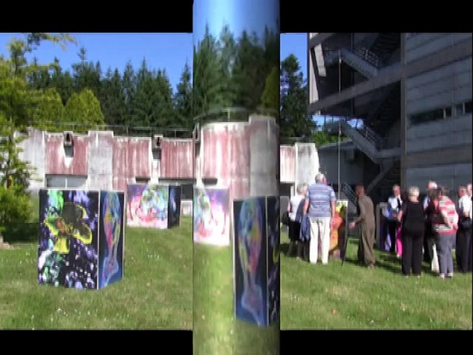 Installation "cubes", Vernissage Plemet Bodiffé, Manfred La-Fontaine,