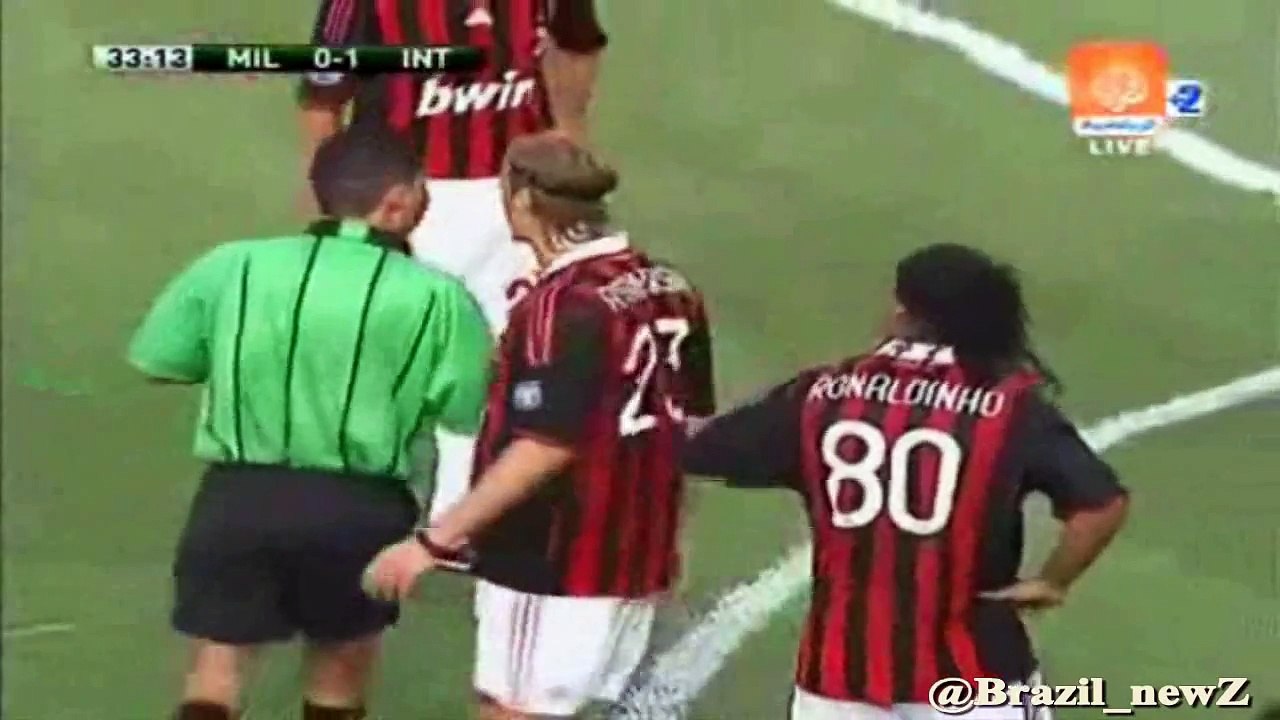 Ronaldinho and RED CARD -One of the most funny moments in football history
