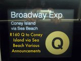 Coney Island Bound R160 Q Train via Sea Beach Various Clips
