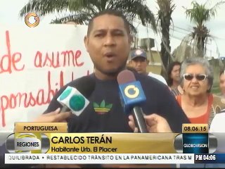 Comunidad de Portuguesa cierra vía por problema con bote aguas negras