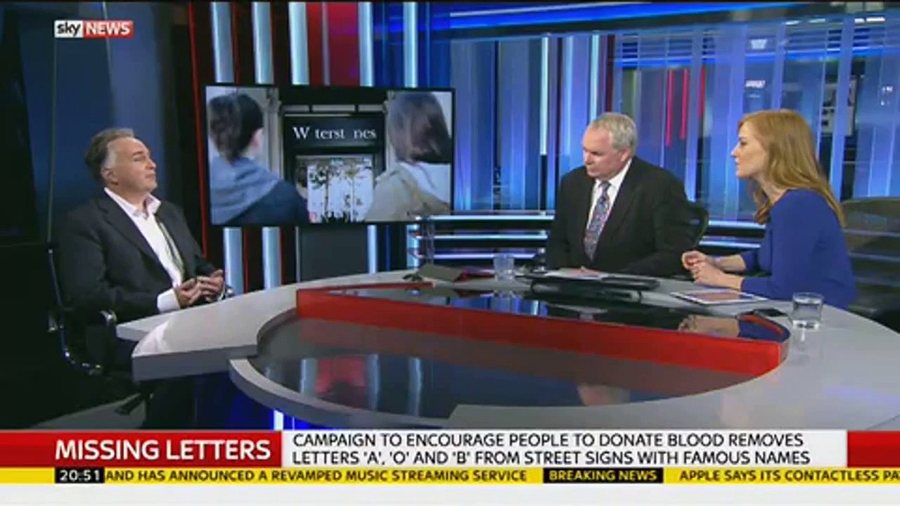 UK News - NHS Blood Donation Campaign Searches For Missing Letters -