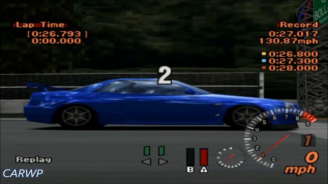 Gran Turismo 2 60 FPS B-3 Nissan Skyline GT-R V-Spec R34 323 cv @ Partida, Aceleração & Frenagem 3