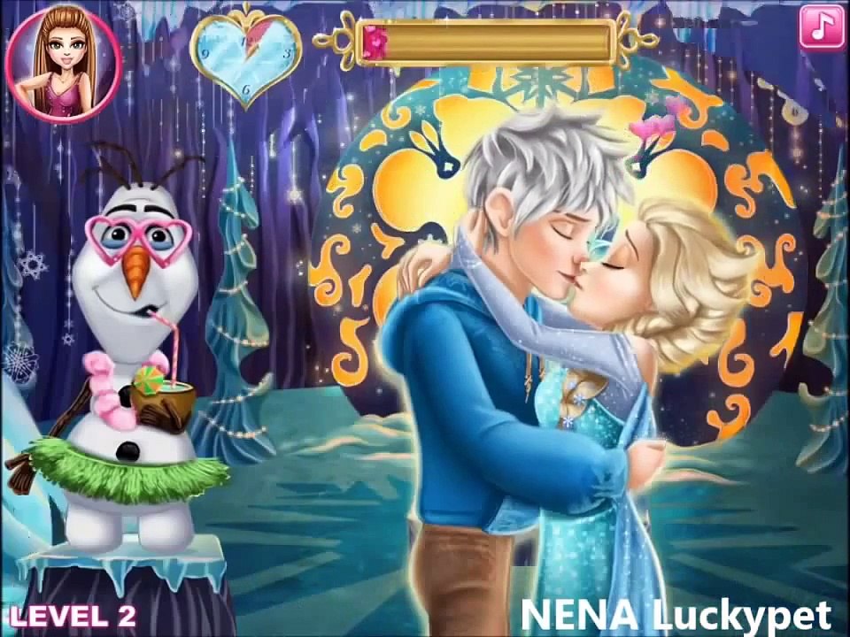 Disney Princess Elsa Kissing Jack Frost Gameplay Fun Frozen Games Kissing Games