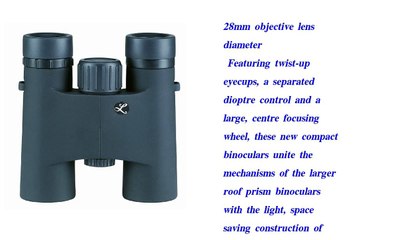 Luger LX 10x28 Compact Binocular Grey Black