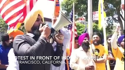Protest in front of Indian Consulate