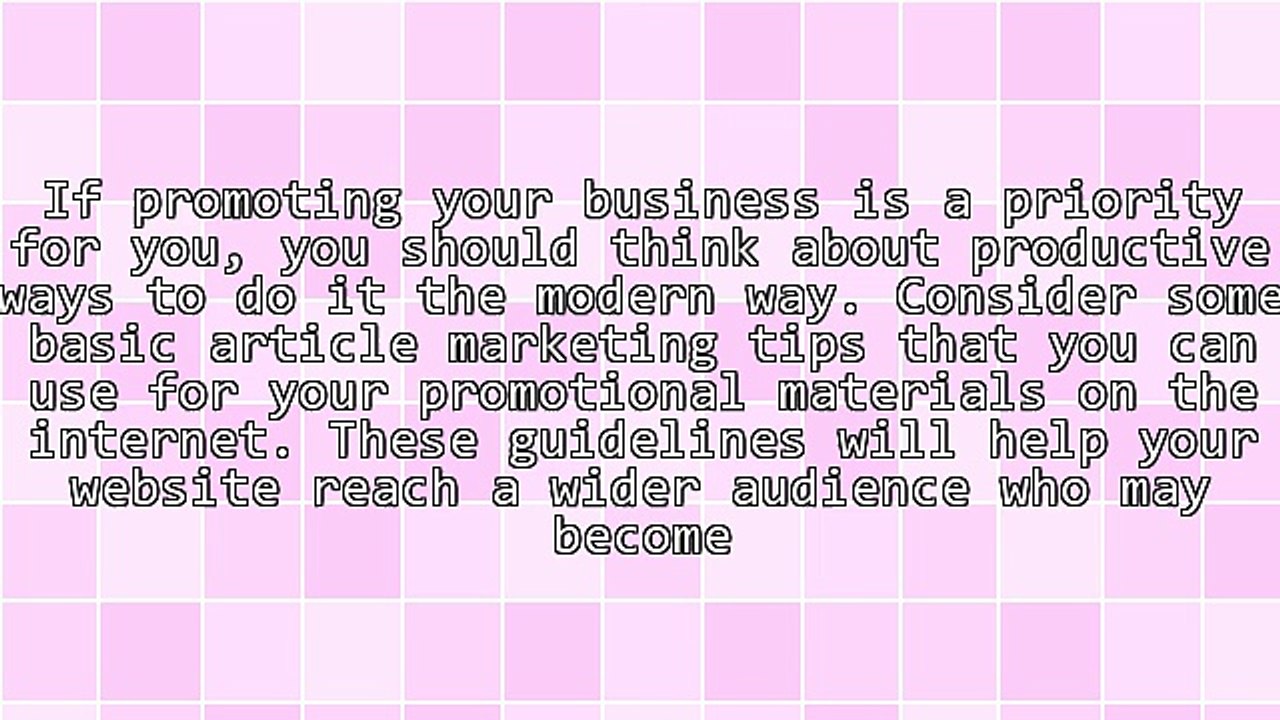 Article Marketing Tips To Consider