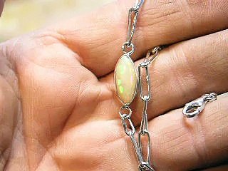 Ethiopian Opal on Sterling Silver Bracelet