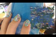 Nail art Nymphéas Claude Monet / Water lilies Monet nail art