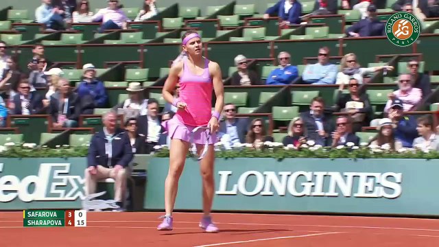 Lucie Safarova v. Maria Sharapova Women's Highlights 2015 French open - 4th Round