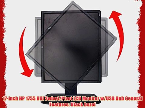 17 HP L1755 DVI Swivel/Pivot LCD Monitor w/USB Hub (Black)