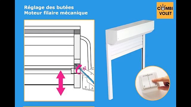 Réglage des butées d'un volet roulant filaire mécanique